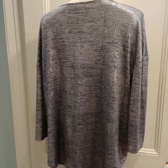NEW I.N.C. International Concepts Blue/Grey Metallic Top - Picture 4 of 6